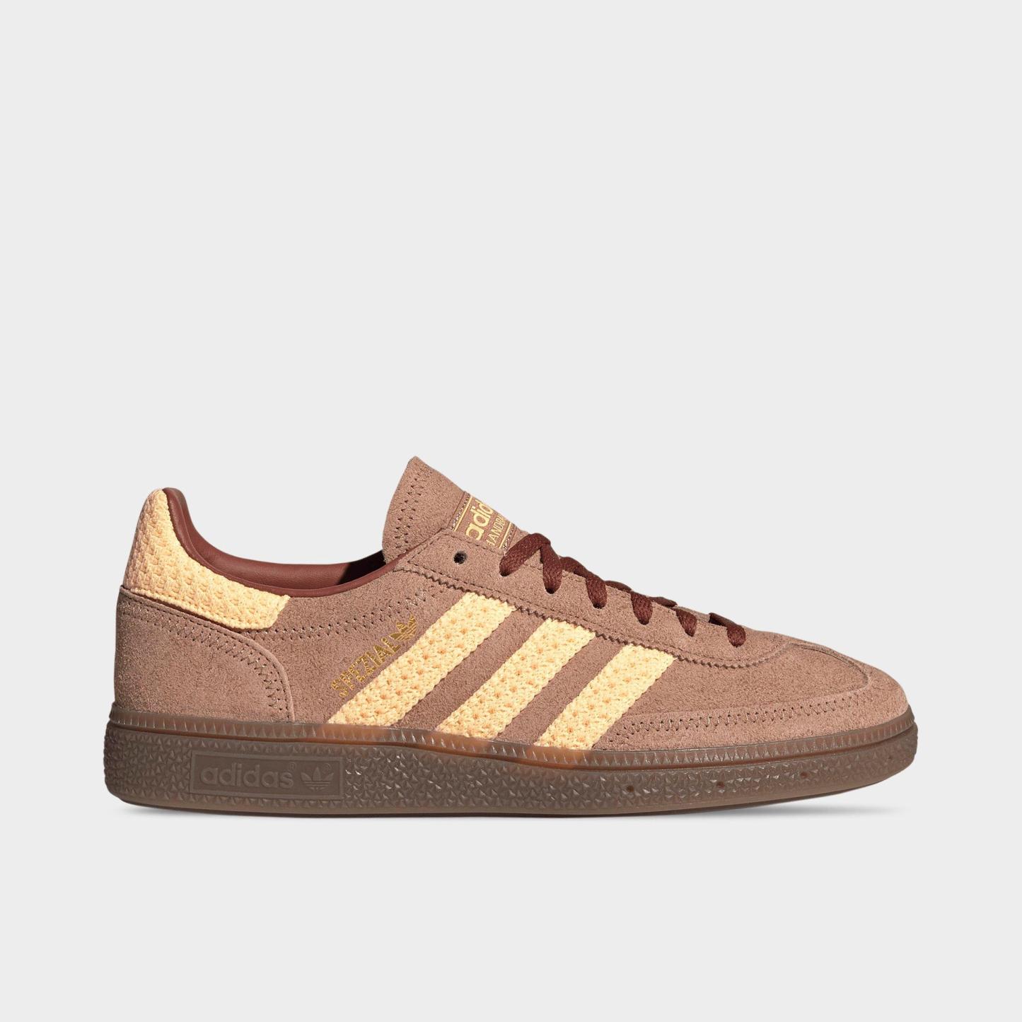 Women's adidas Originals Handball Spezial Casual Shoes - Part 2 - Clay Strata/Acid Orange/Burnt Sienna - Left shoe facing left. Outside of the shoe.