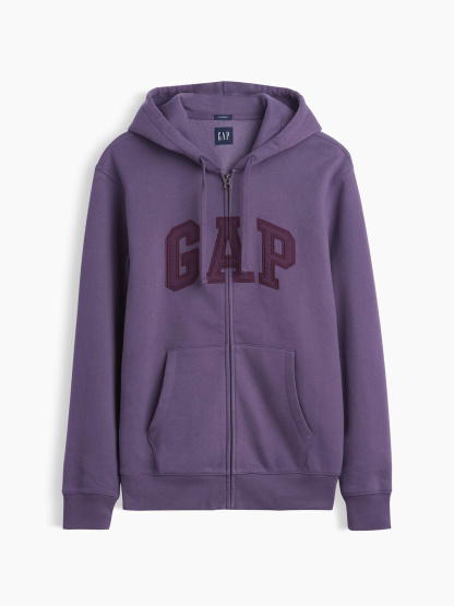 Adult VintageSoft Arch Logo Zip Hoodie - Dark purple violet