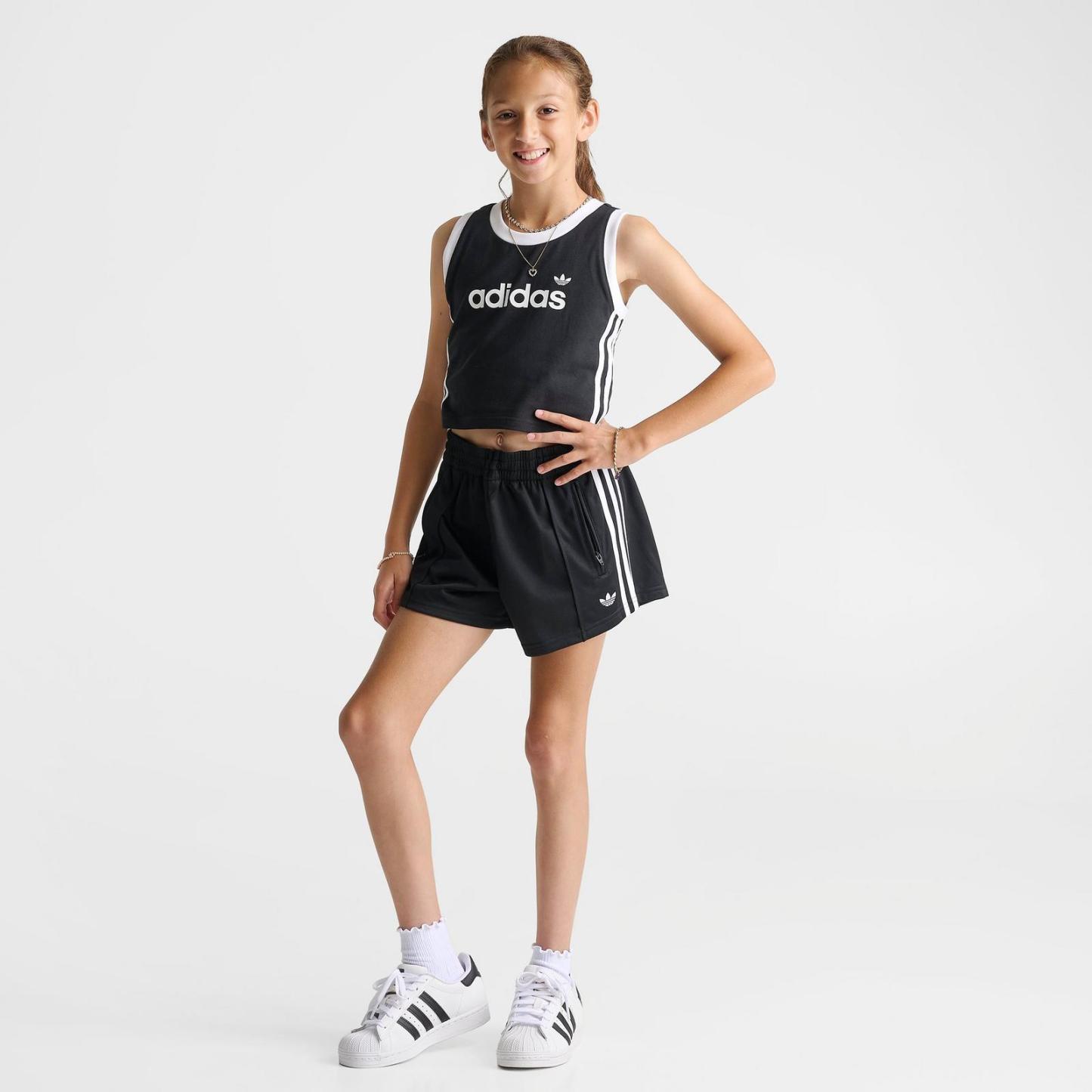 Girls' Big Kids' adidas Originals 3-Stripes Tank Top - Black/White - view 2