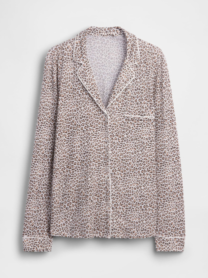 SoftMade Modal PJ Top - Leopard brown print