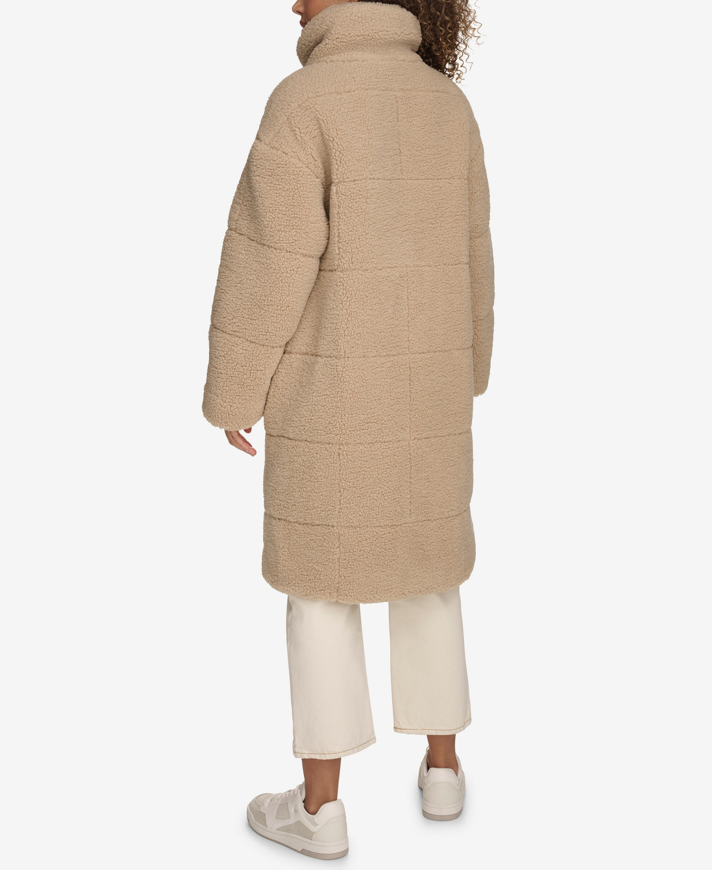 Levi's Women's Long Sherpa Snap-Closure Teddy Coat - Sand