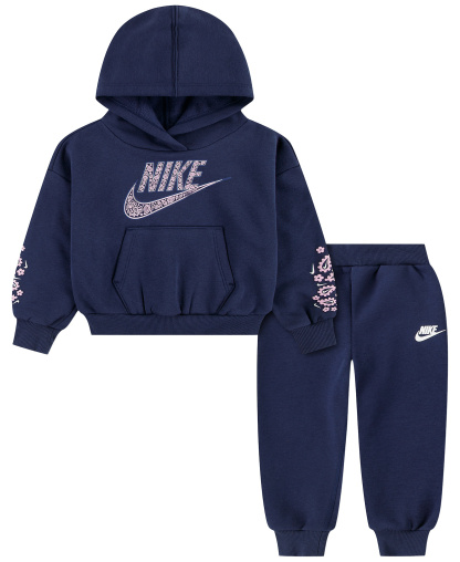 Nike Toddler Girls' 2T-4T Retro Remix Long-Sleeve Hoodie and Joggers, 2-Piece Set - Midnight Navy