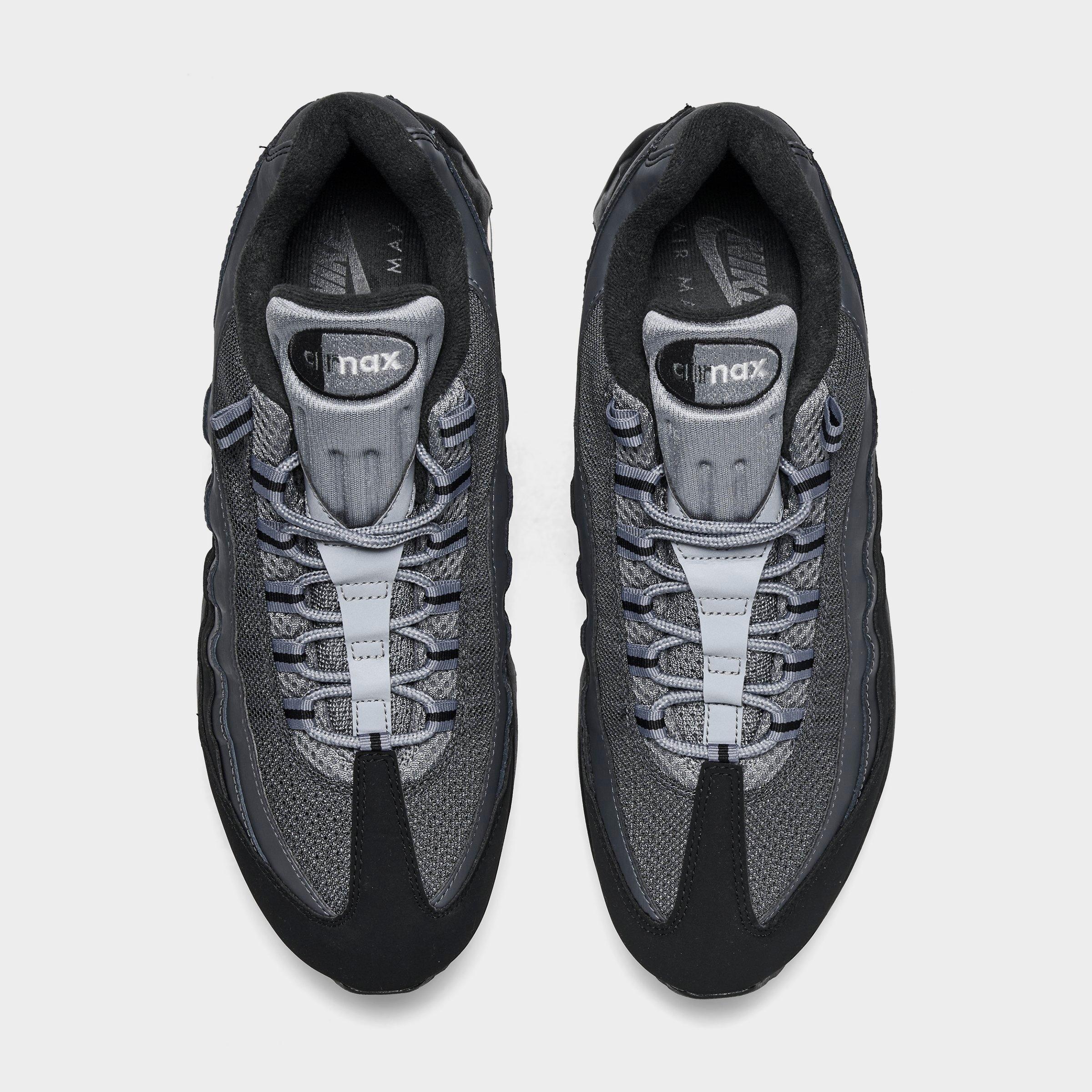 Men's Nithtke Air Max 95 Big Bubble Scorpion Casual Shoes - Part 2 - Black/Lime Blast/Anthracite/Metallic Silver - Top view