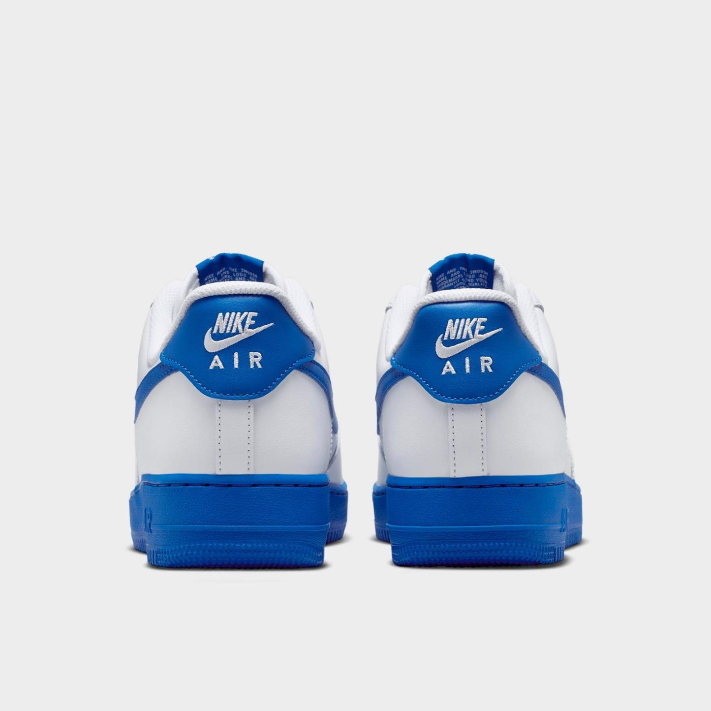Men's Nike Air Force 1 '07 Low Casual Shoes - White/Game Royal