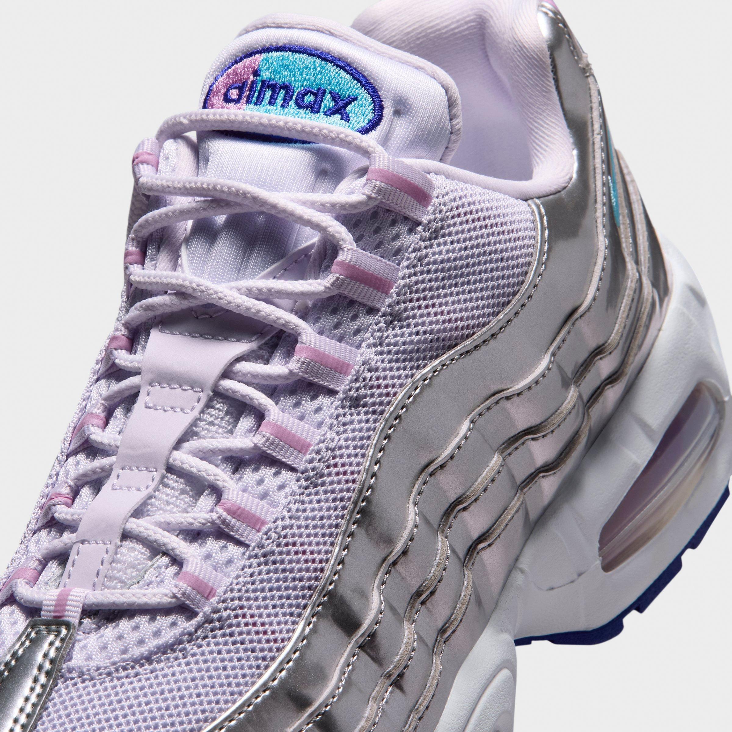 Women's Nithtke Air Max 95 Big Bubble Casual Shoes - Part 1 - Chrome/Barely Grape/Light Magenta/Lagoon Pulse - Detail shot