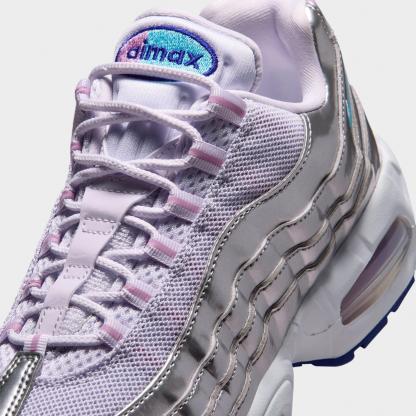 Women's Nithtke Air Max 95 Big Bubble Casual Shoes - Part 1 - Chrome/Barely Grape/Light Magenta/Lagoon Pulse - Detail shot