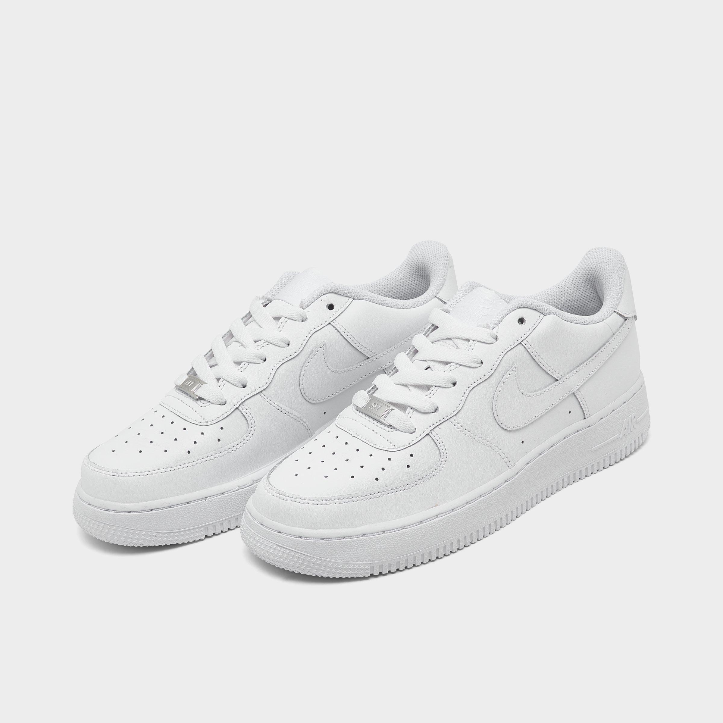 Big Kids' Nithtke Air Force 1 Low Casual Shoes - White/White - Both shoes facing left