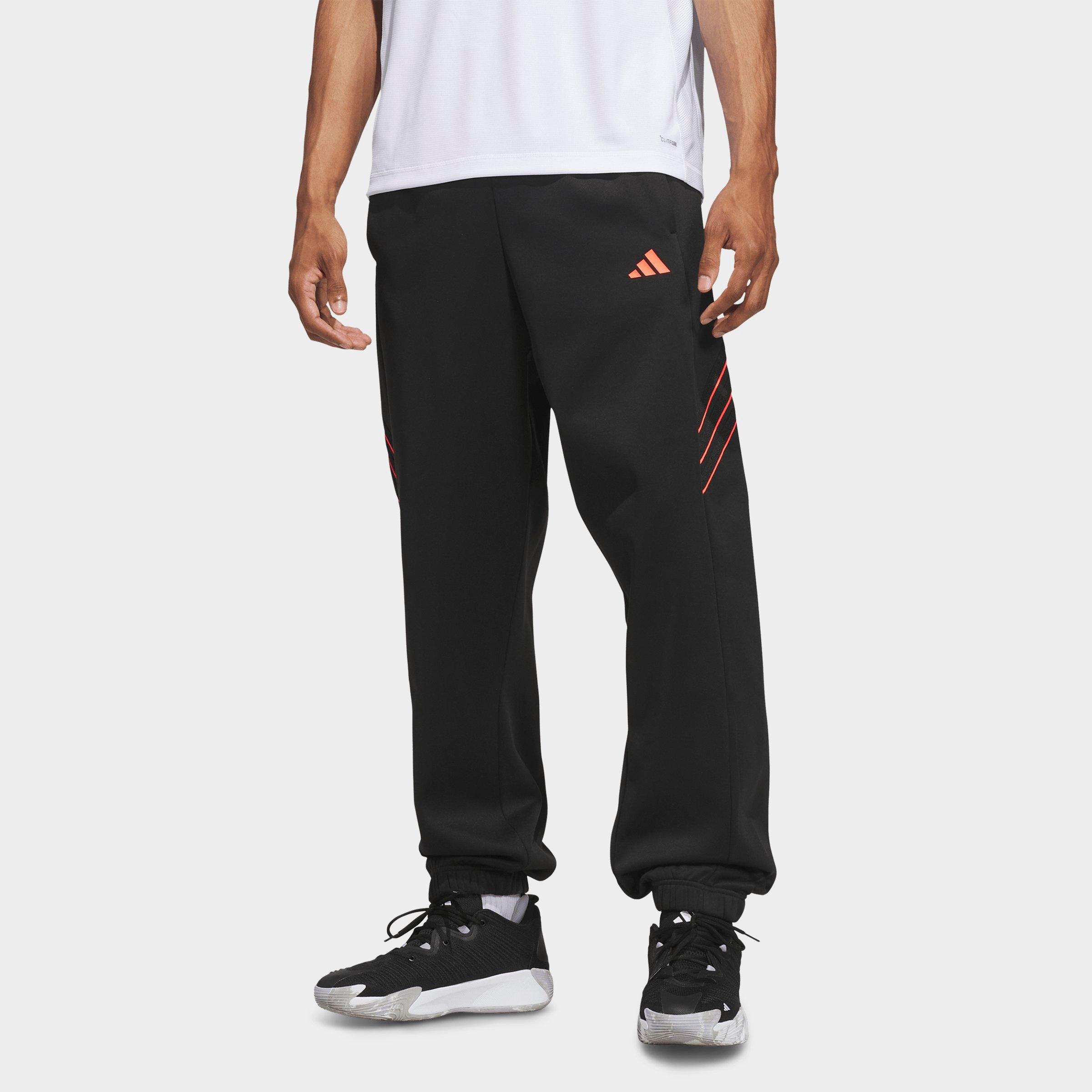 Men's adidas Crazy Warm Fleece Sweatpants - Black/Solar Turbo