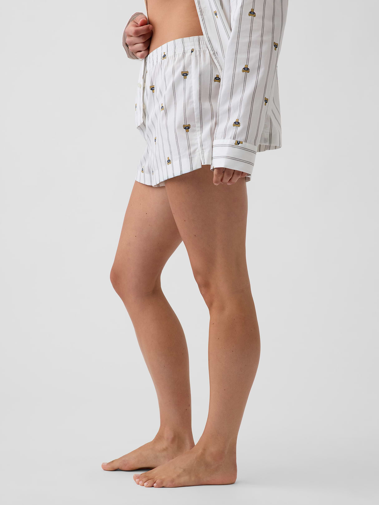 Poplin PJ Boxer Shorts - Brannan bear off white