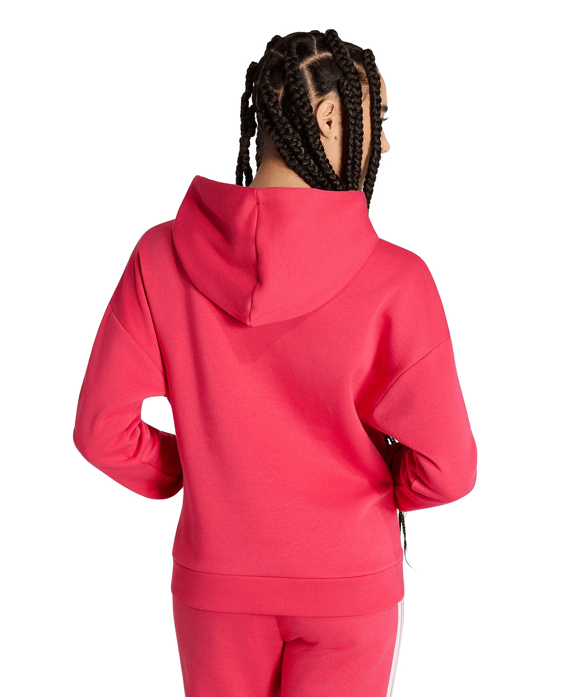 adidas Women's Essentials Long-Sleeve Logo Hoodie - Power Pink/white