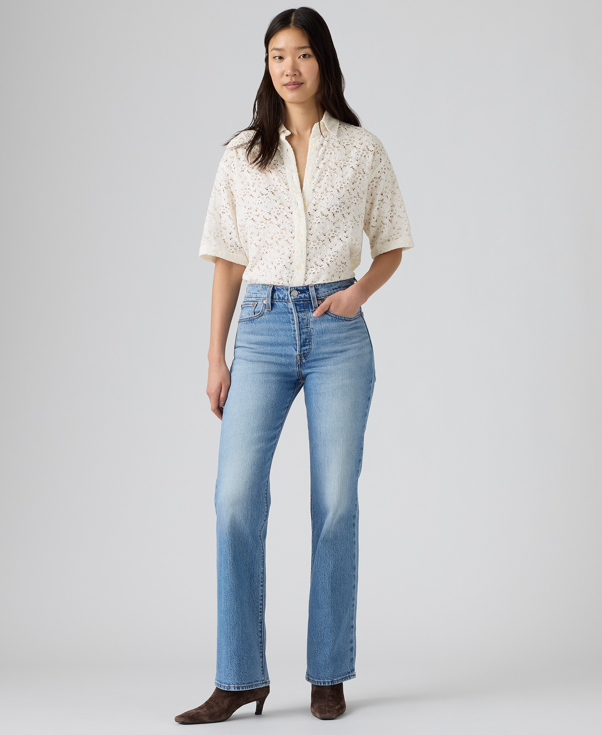 Levi's Premium Women's Wedgie Boot High-Rise Jeans - Probably Here