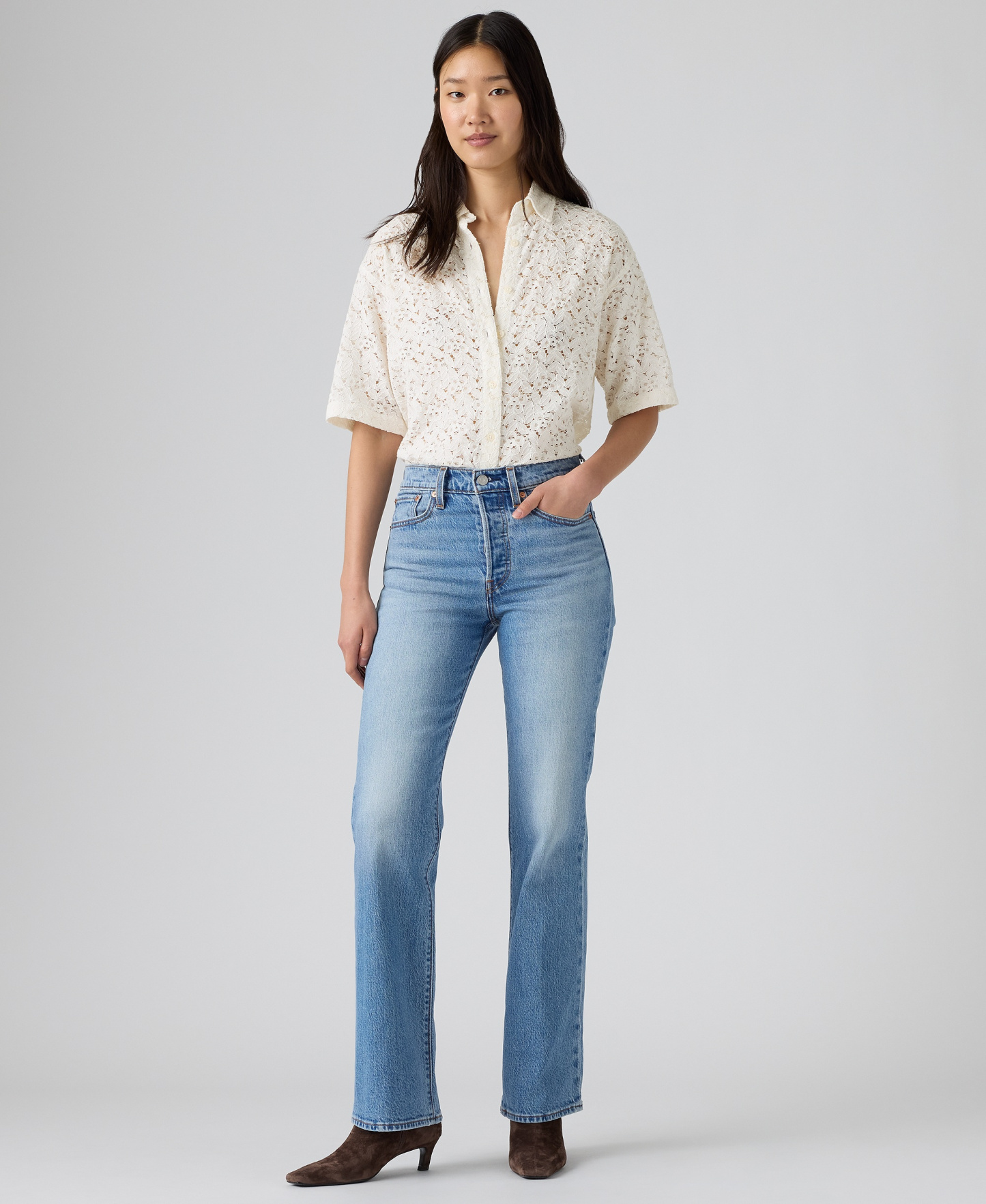 Levi's Premium Women's Wedgie Boot High-Rise Jeans - Probably Here