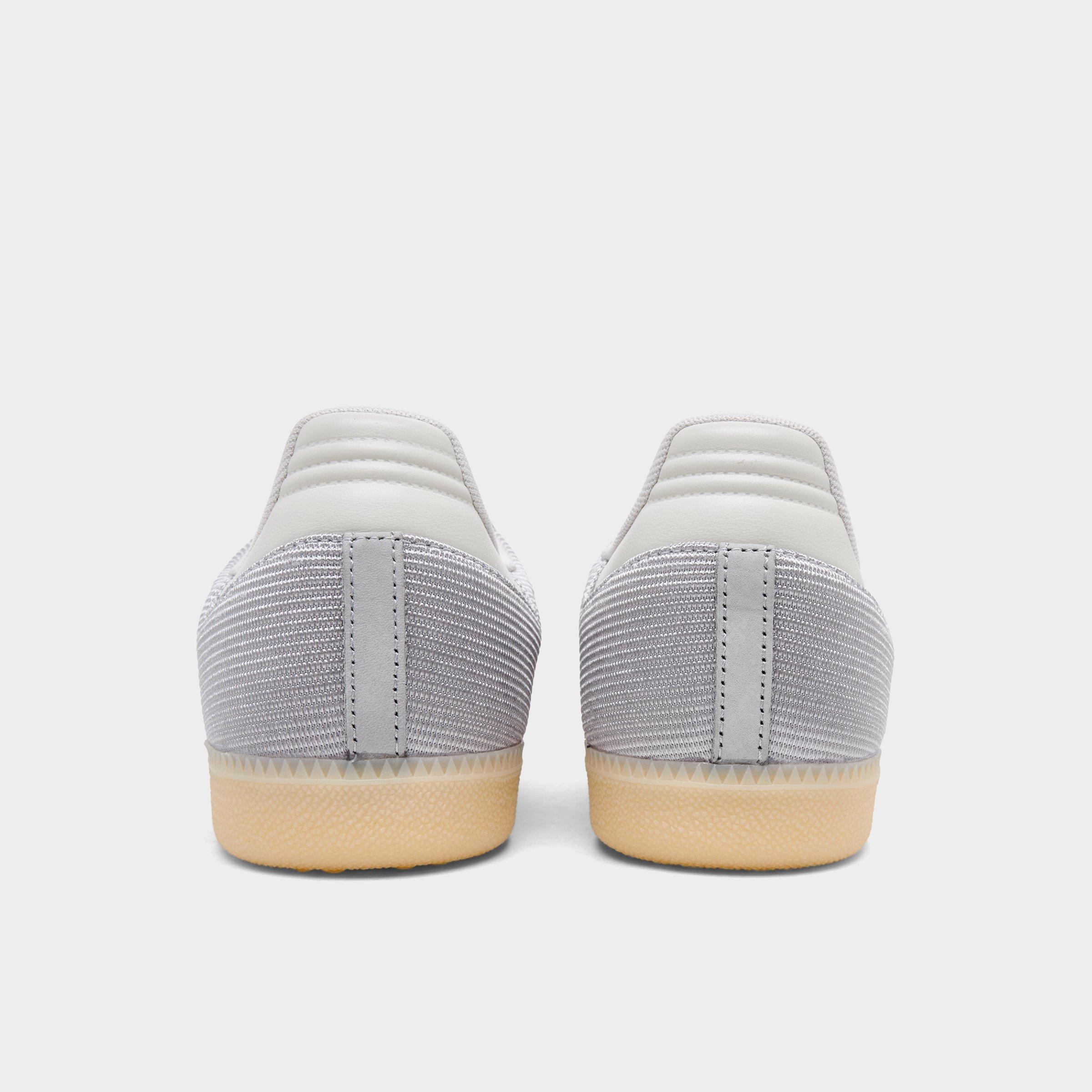 Men's adidas Originals Samba OG Nylon Casual Shoes - Grey/Chalk/White - Back view
