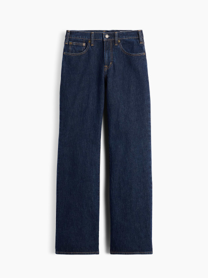 Mid Rise Relaxed Flare Jeans - Rinse wash