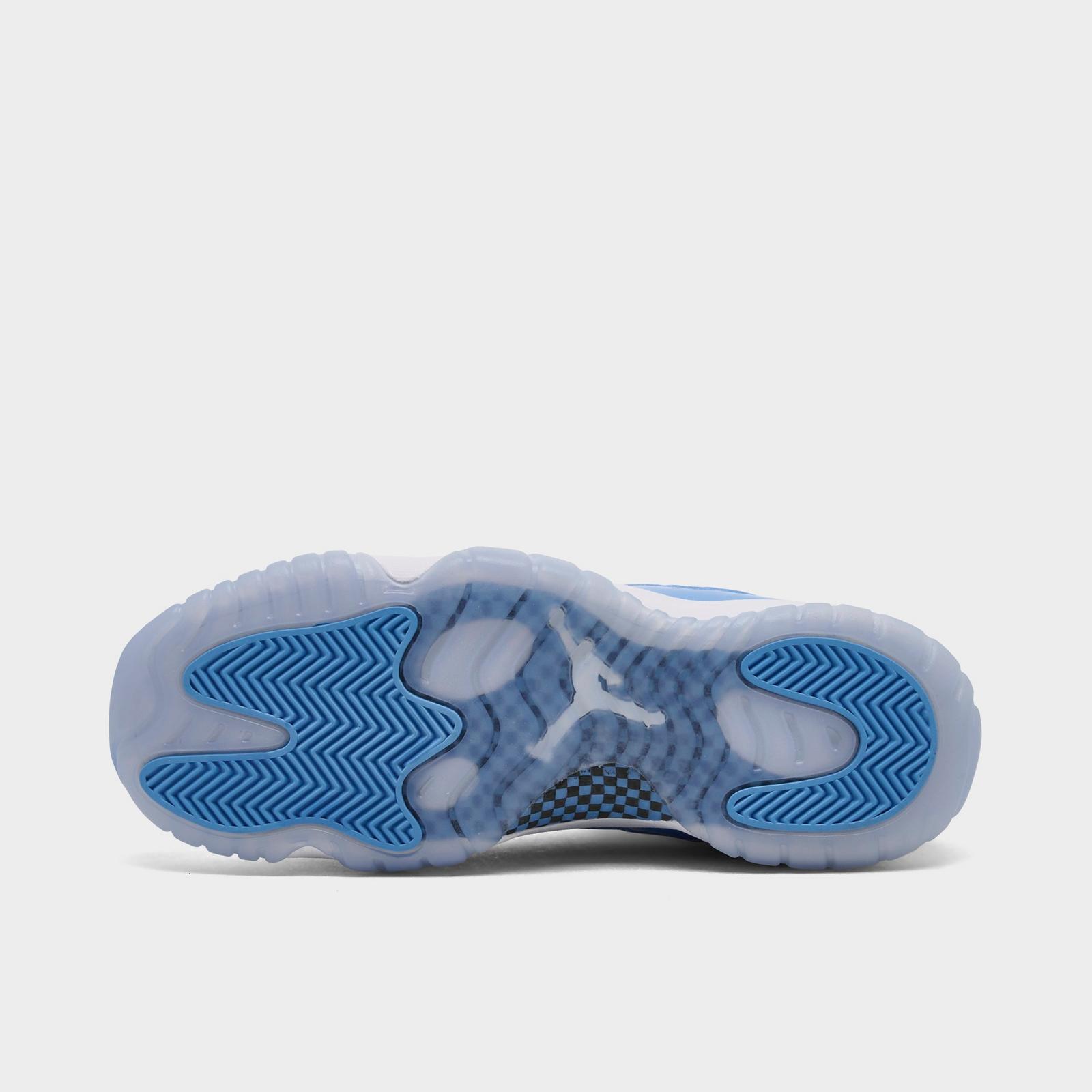 Big Kids' Air Jordan Retro 11 Low Basketball Shoes - White/University Blue/Black - Left shoe facing left. Outside of the shoe. - view 6
