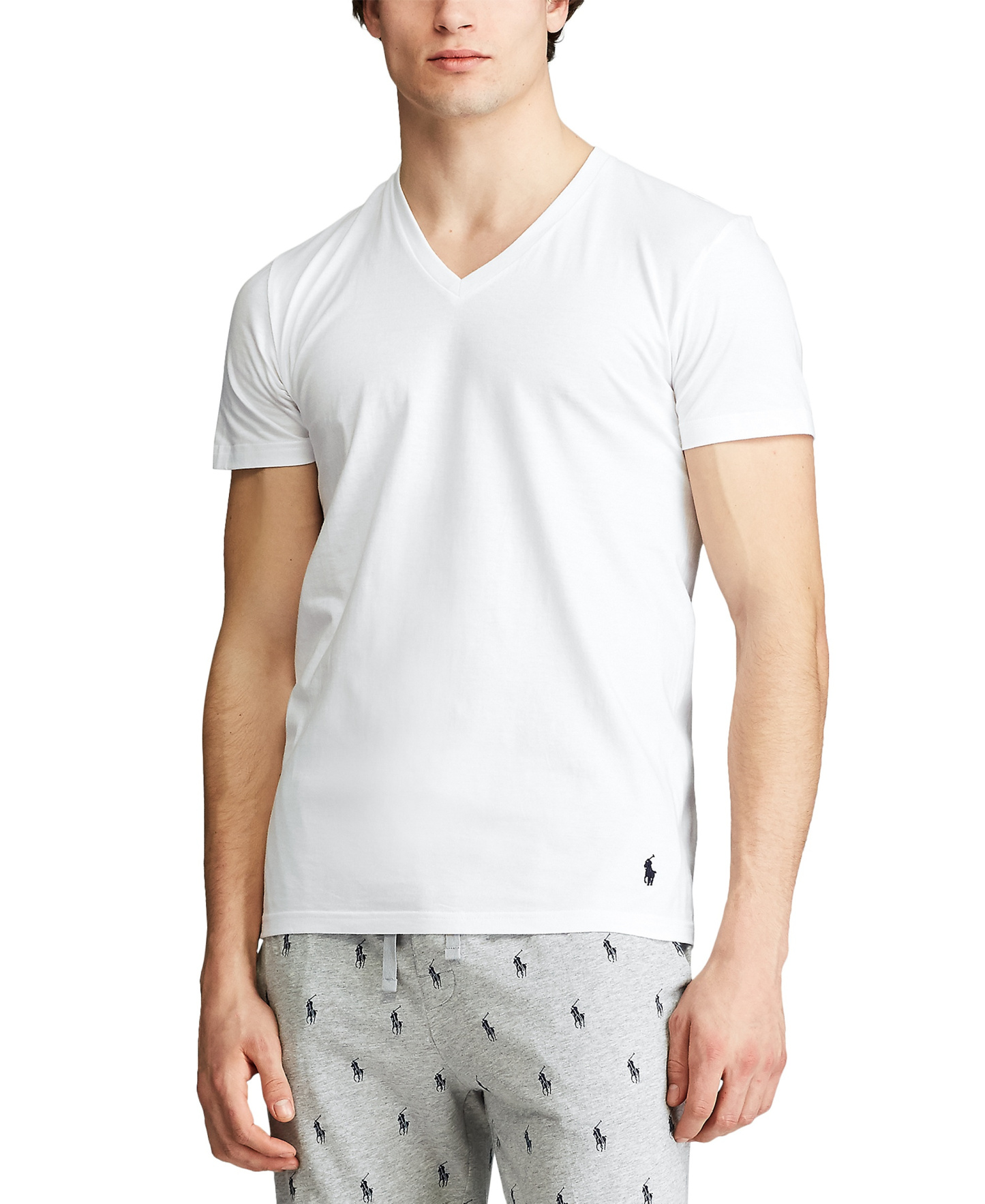 Polo Ralph Lauren Men's 5-Pack Classic-Fit V-Neck Undershirts - White