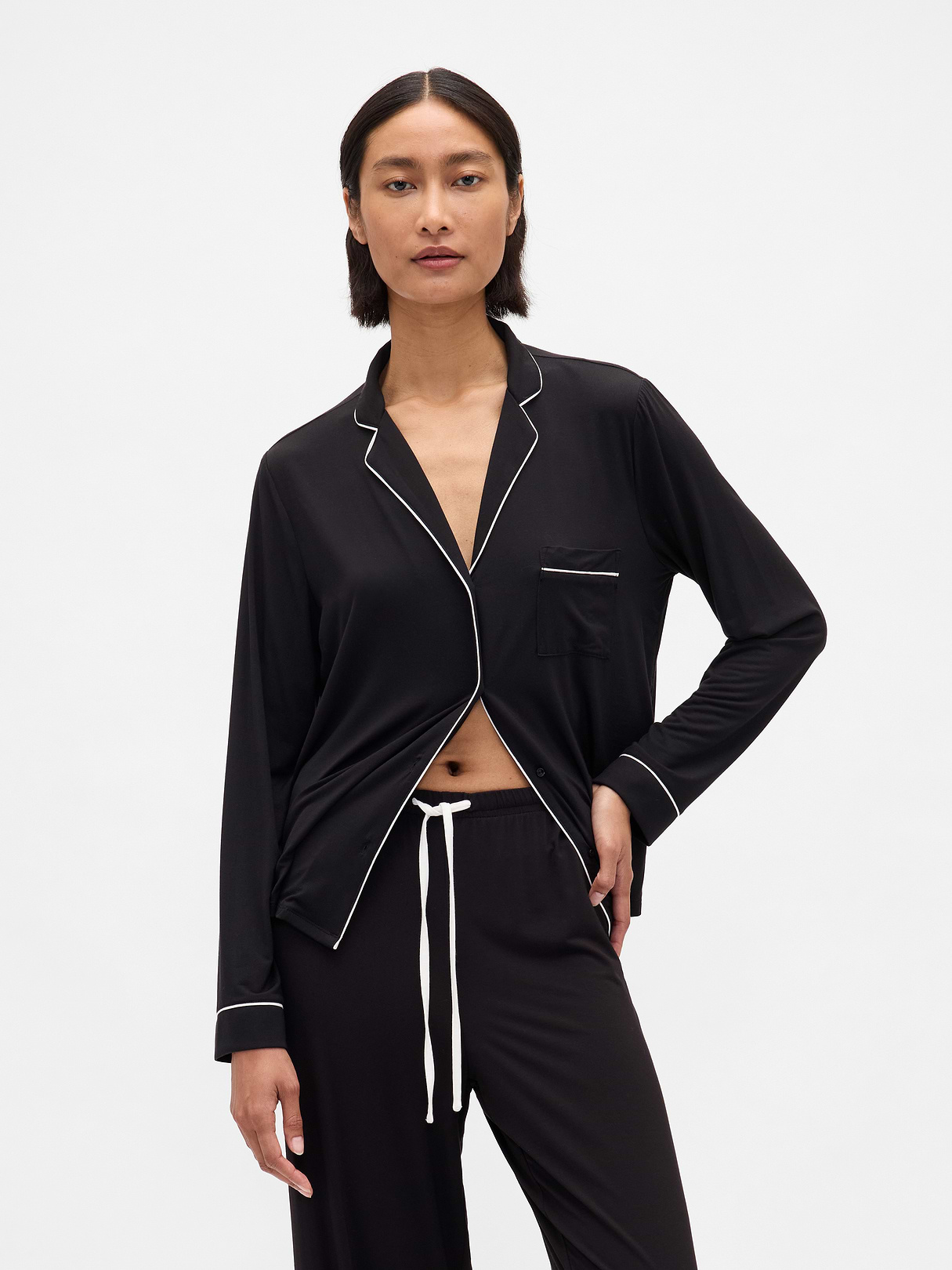 SoftMade Modal PJ Top - Black