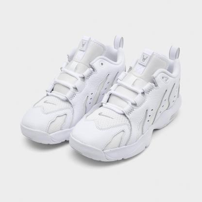 Little Kids' Nithtke Air DT Max ‘96 Low Casual Shoes - White/Metallic Silver/White/Light Smoke Grey - Both shoes facing left