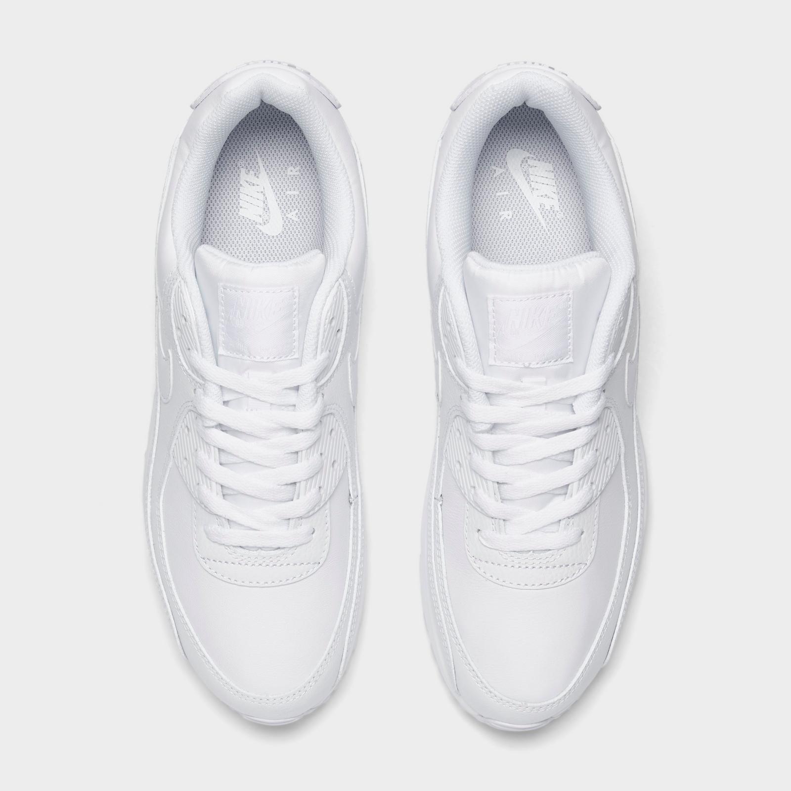 Men's Nike Air Max 90 Leather Casual Shoes - White/White