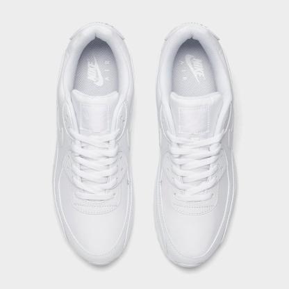Men's Nike Air Max 90 Leather Casual Shoes - White/White