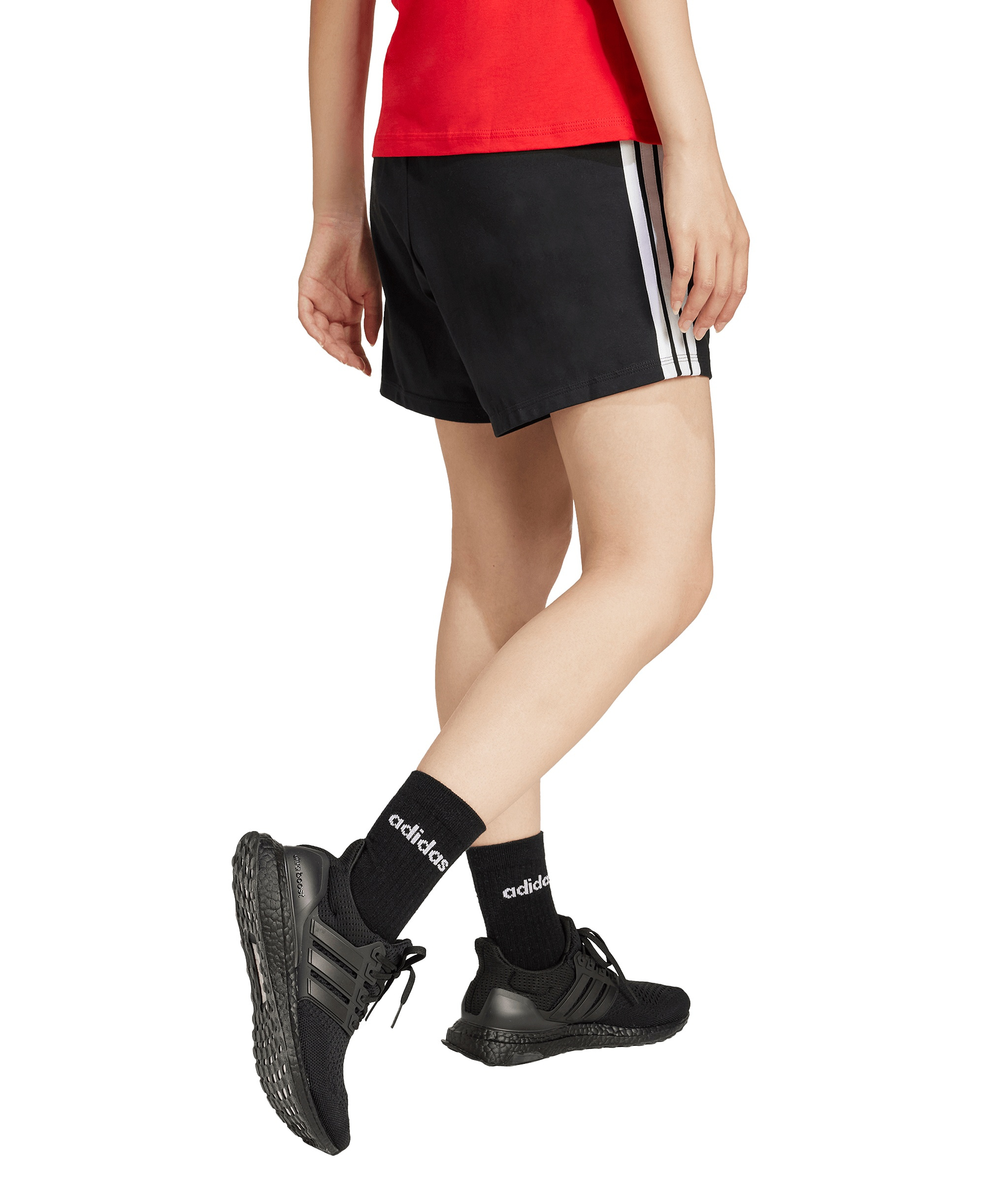 adidas Women's Essential Drawstring Pull-On Shorts - Black/White