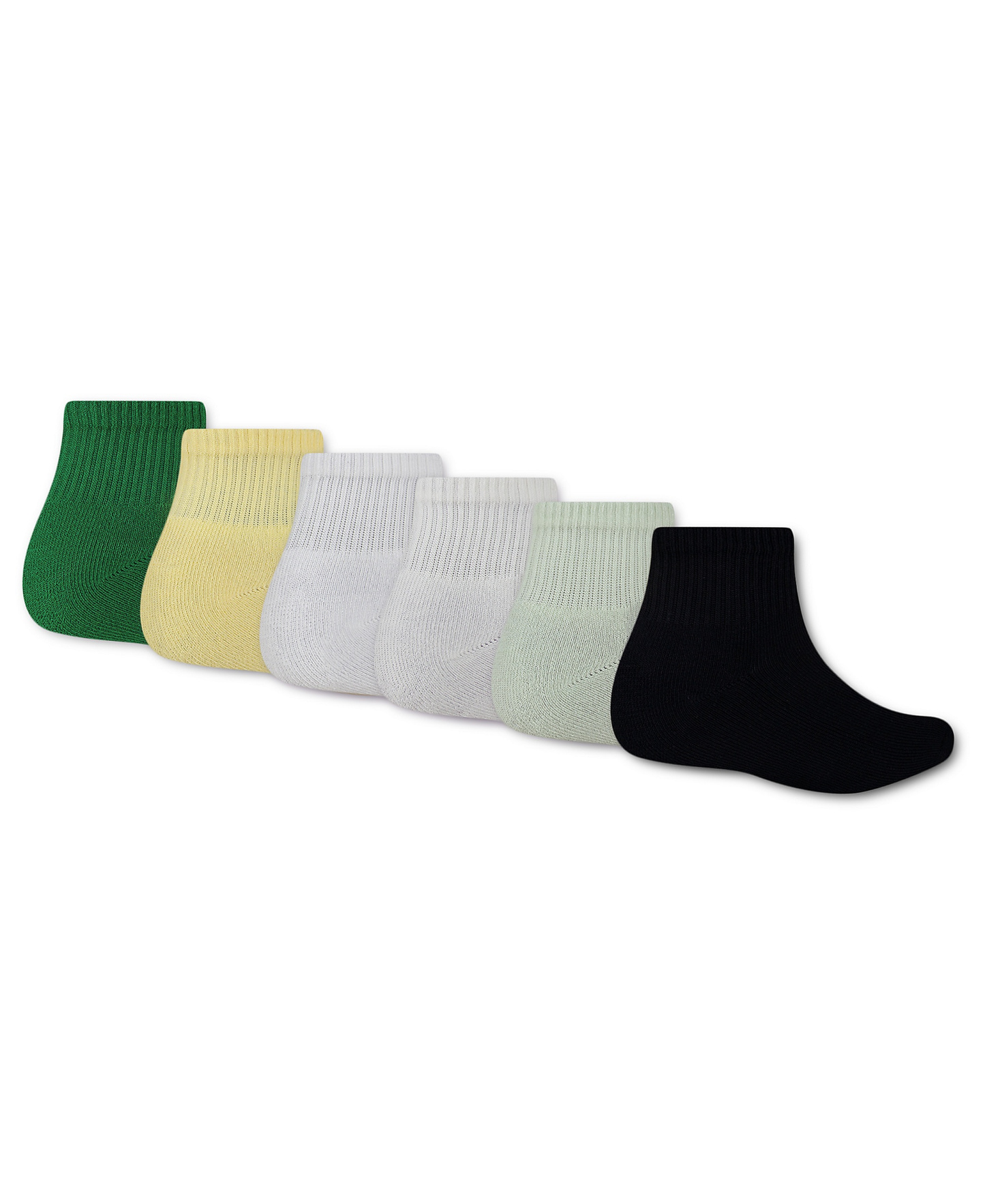 Jordan Boys' 7-11 Ankle Socks, 6-Pack - Lucky Green/White/Black/yellow