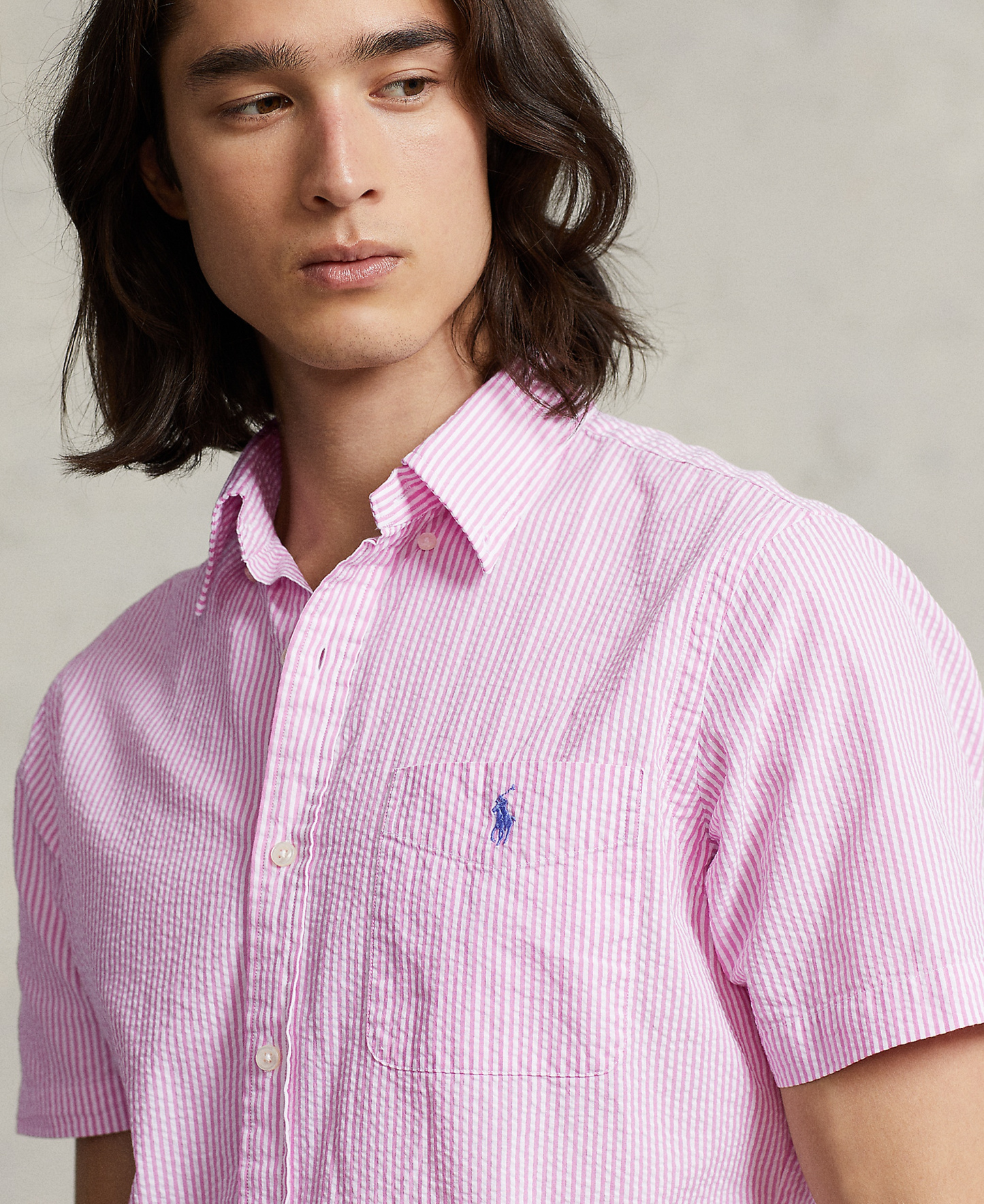 Polo Ralph Lauren Men's RL Prepster Classic-Fit Seersucker Shirt - Rose/White