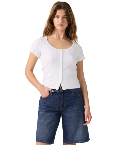 Levi's Women's Austen Button-Up Short-Sleeve Top - Bright White