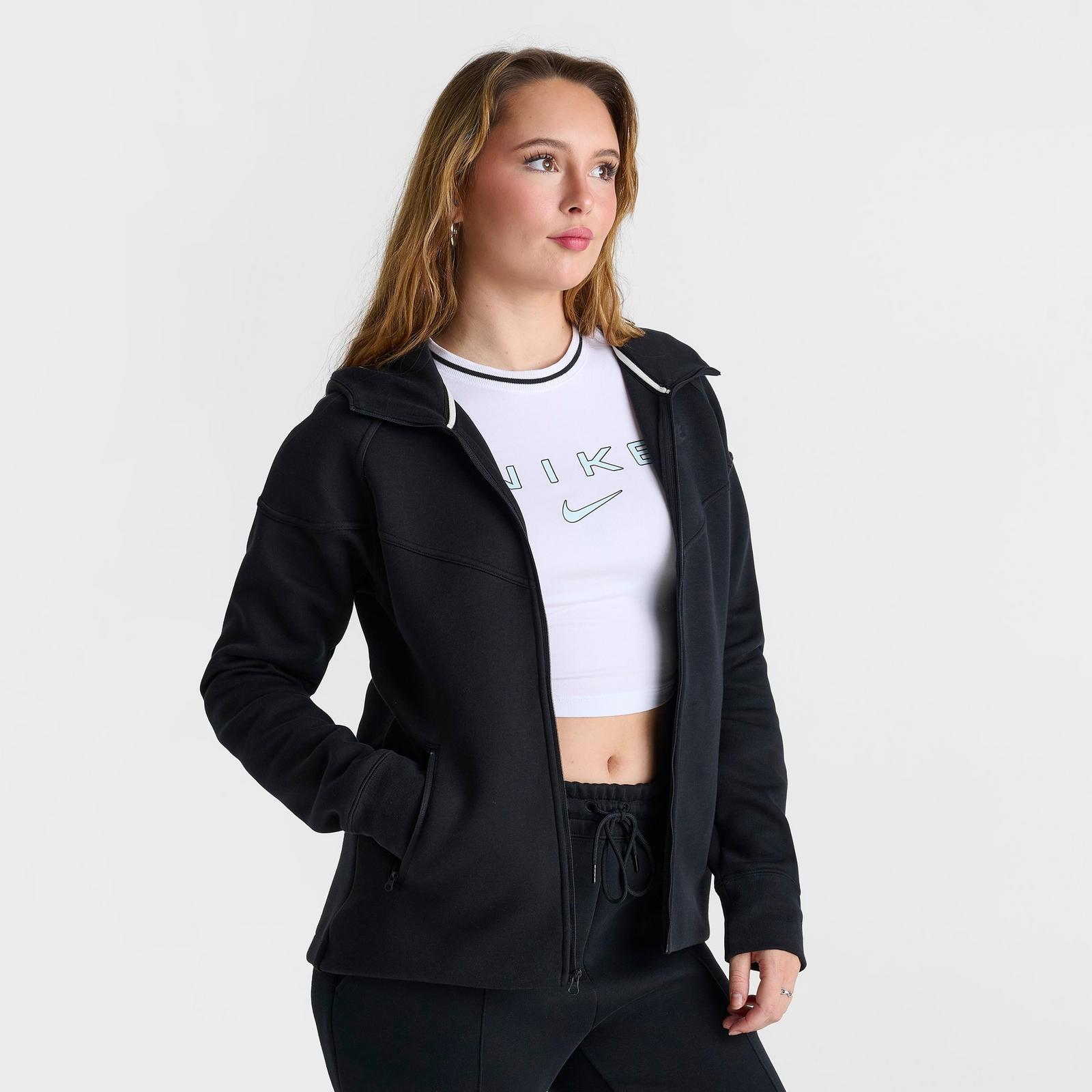 Women's Nike Sportswear Tech Fleece Windrunner Full-Zip Hoodie - Black/Black