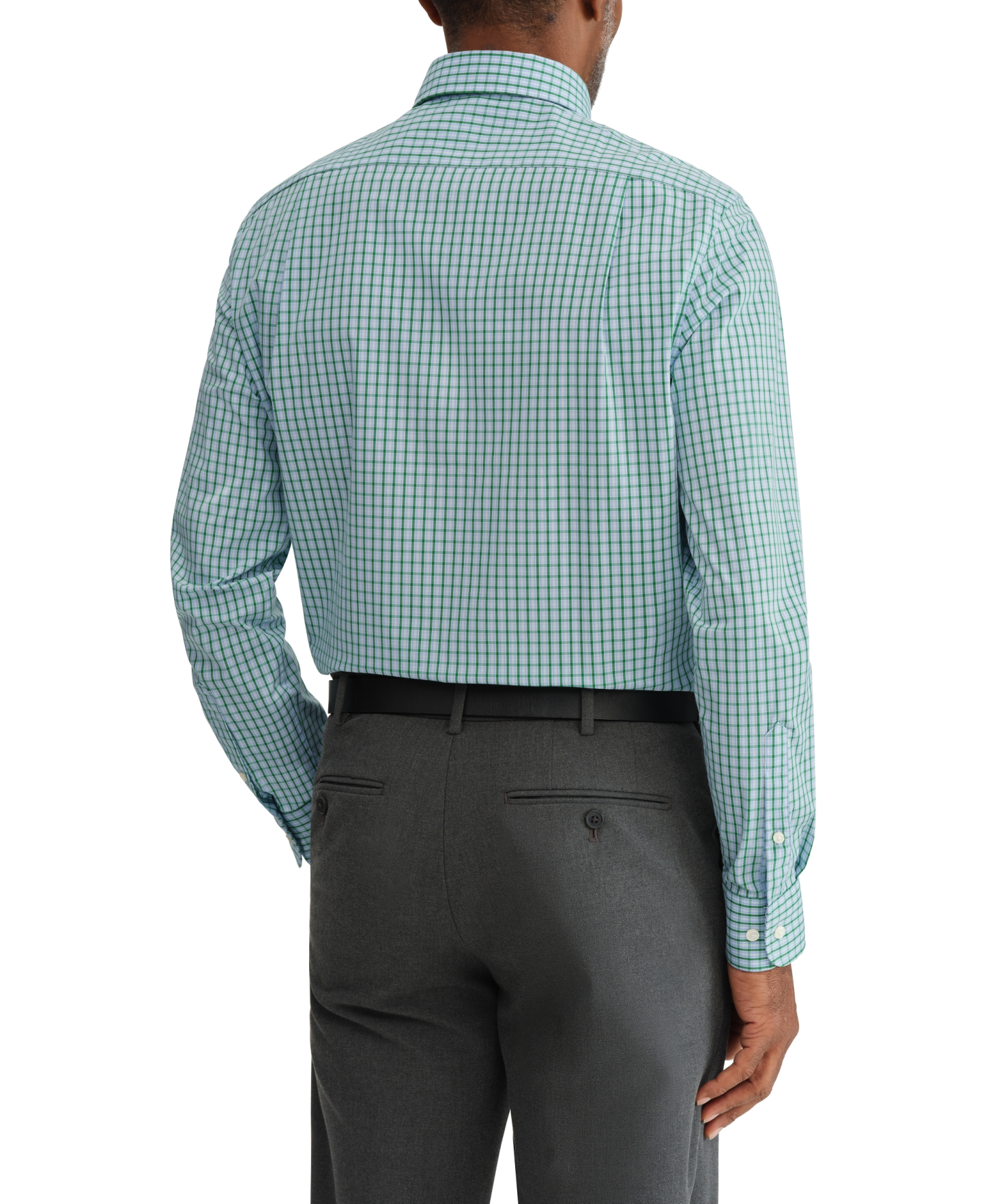 Tommy Hilfiger Men's Regular Fit Wrinkle Resistant Stretch Dress Shirt - Pine Multi