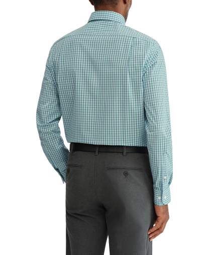 Tommy Hilfiger Men's Regular Fit Wrinkle Resistant Stretch Dress Shirt - Pine Multi