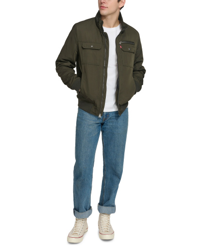 Levi's Men's Twill Stand-Collar Jacket - Army Green