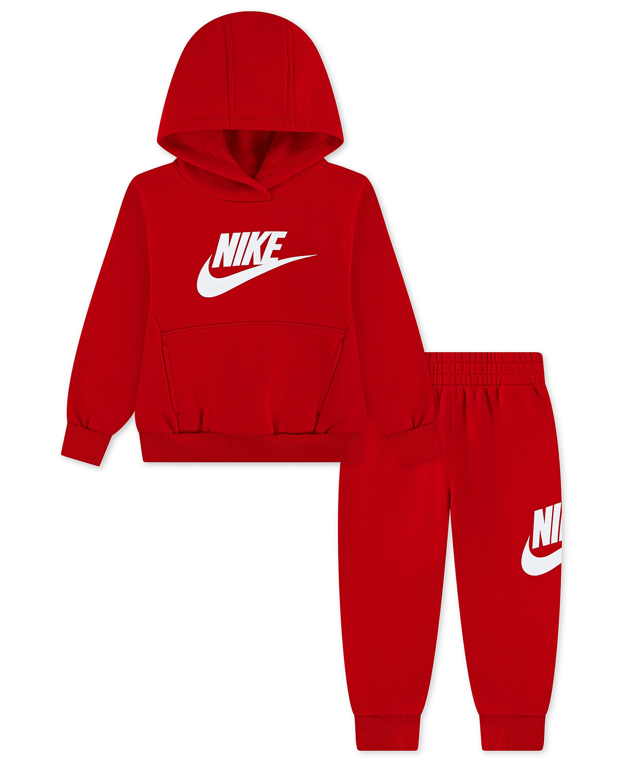 Nike Toddler Boys' and Girls' 2T-4T Club Fleece Long-Sleeve Hoodie and Pants, 2-Piece Set - University Red