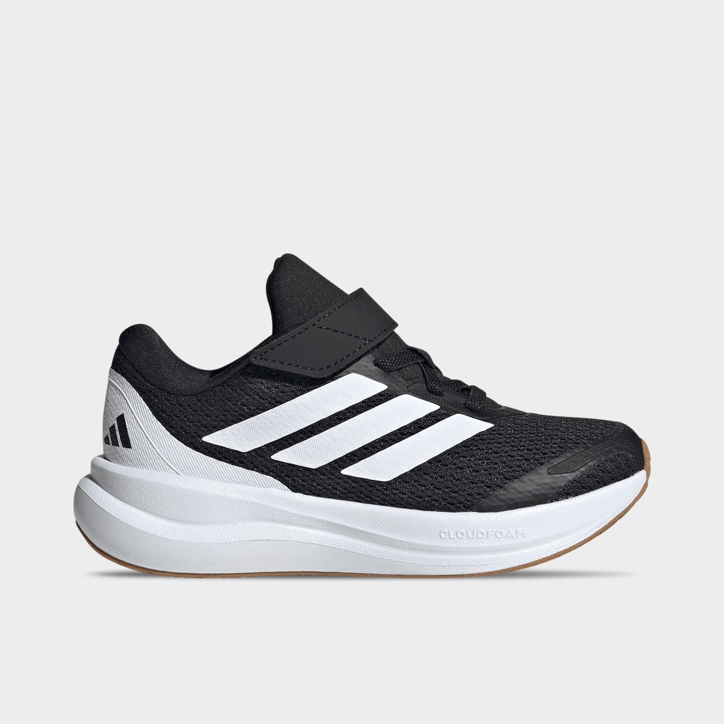Little Kids' adidas Runfalcon 6 Hook-And-Loop Stretch Lace Casual Shoes - Core black/Cloud White/Core Black - Left shoe facing left. Outside of the shoe.
