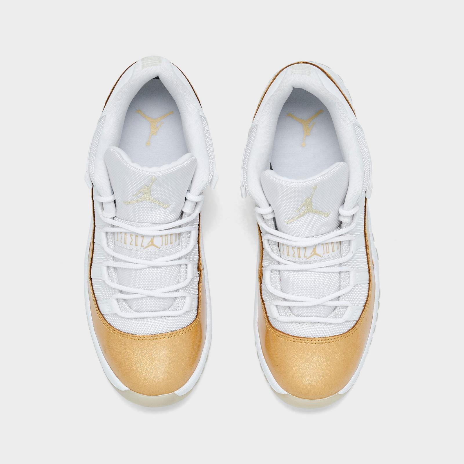 Little Kids' Air Jordan Retro 11 Low Basketball Shoes - White/Metallic Gold/Team Gold - view 5