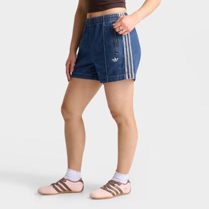 Women's adidas Originals adicolor Firebird Denim Shorts - Indigo Denim - view 1