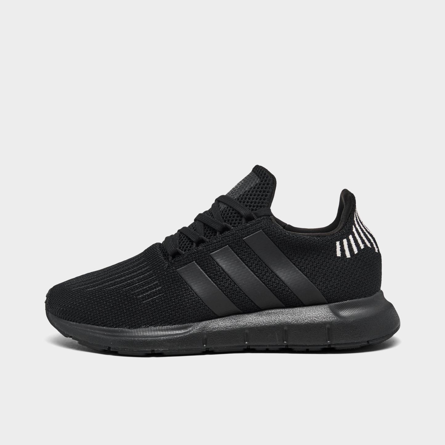 Women's adidas Swift Run 1.0 Casual Shoes - Core Black/Core Black/Wonder Quartz - Left shoe facing left. Outside of the shoe.