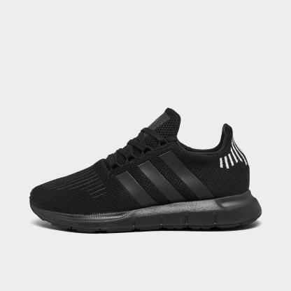 Women's adidas Swift Run 1.0 Casual Shoes - Core Black/Core Black/Wonder Quartz - Left shoe facing left. Outside of the shoe.