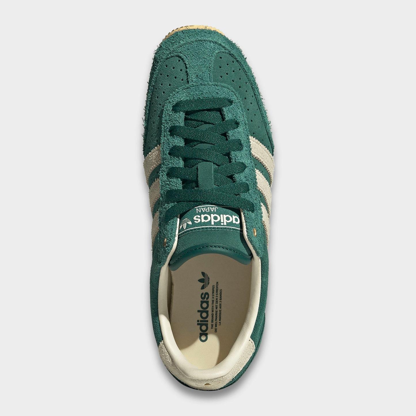 Women's adidas Originals Japan Casual Shoes - Part 1 - Collegiate Green/Warm Vanilla/Gold Metallic - Top view