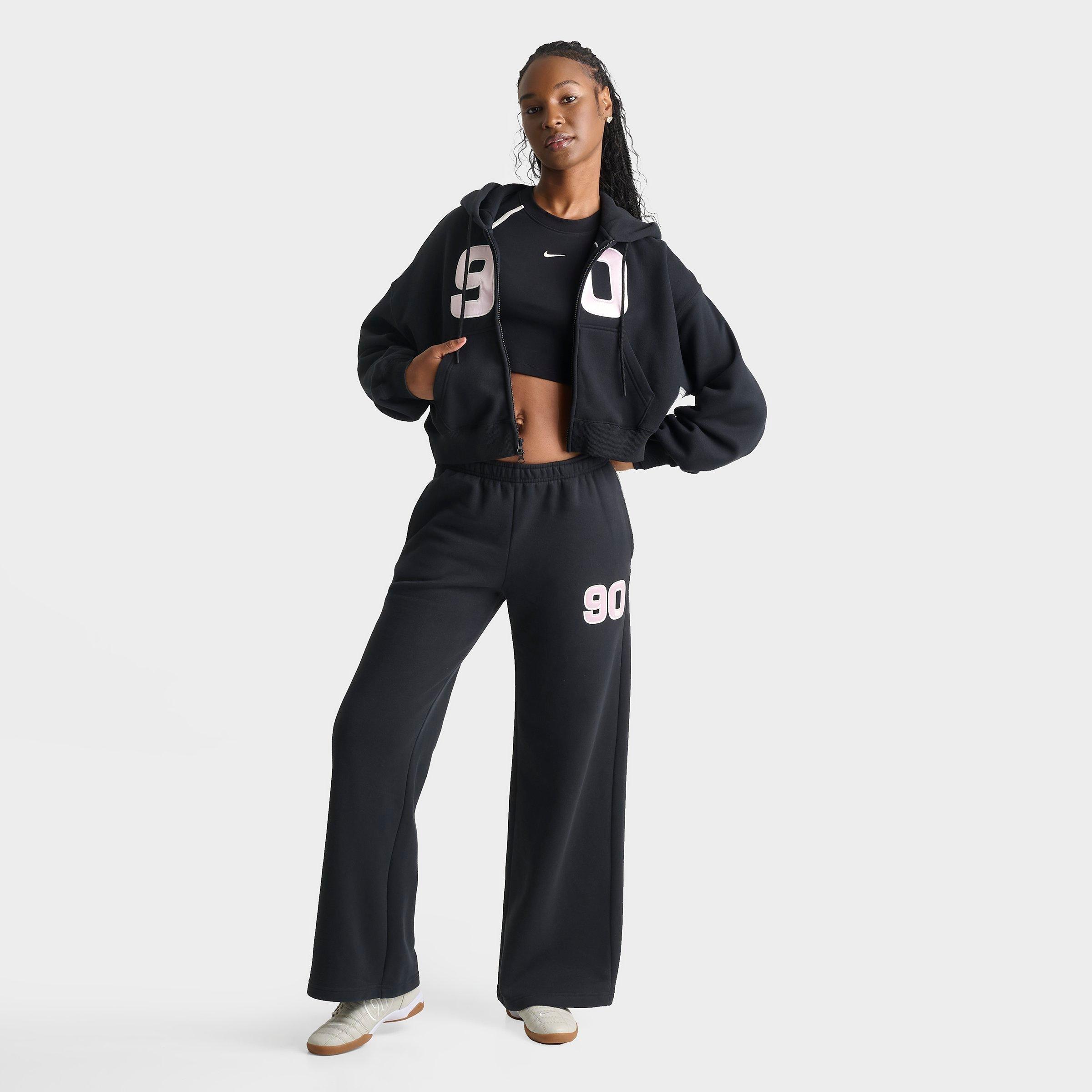 Women's Nithtke Studio Fleece Medium-Weight "90" Oversized Cropped Full-Zip Sweatshirt - Black