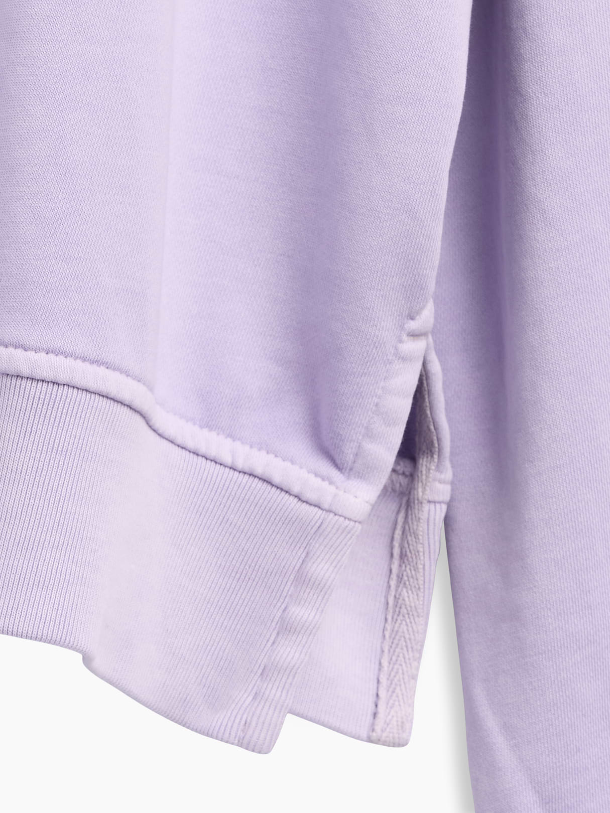 VintageSoft Terry Oversized Wedge Side-Slit Sweatshirt - Vapor purple