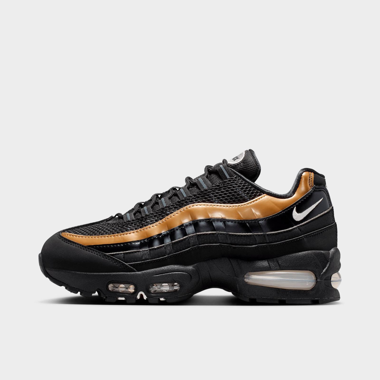 Women's Nike Air Max 95 Big Bubble Casual Shoes - Black/Light Charcoal/Metallic Gold/Sail