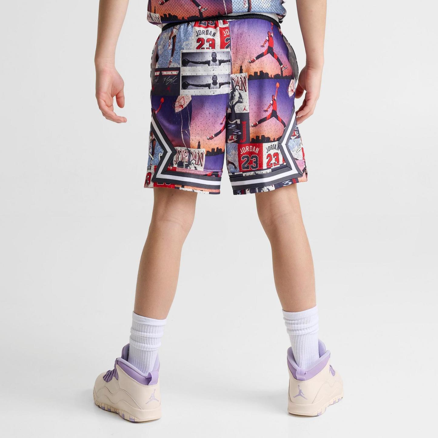 Big Kids' Jordan Dri-FIT MJ Printed Sport Diamond Shorts - Off Noir/Multi - view 4