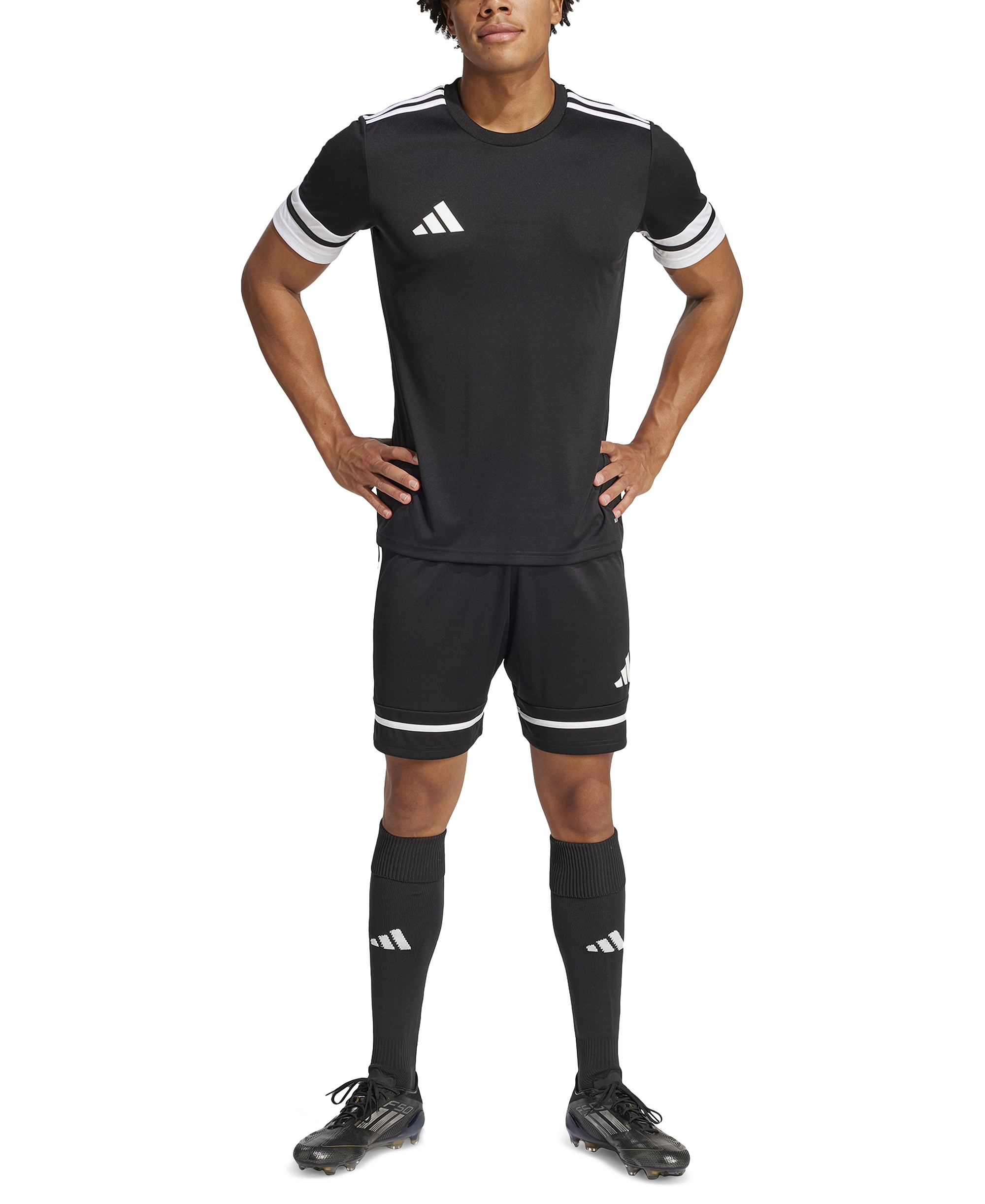 adidas Men's Regular-Fit Squad 25 Logo Shorts - Black/blac