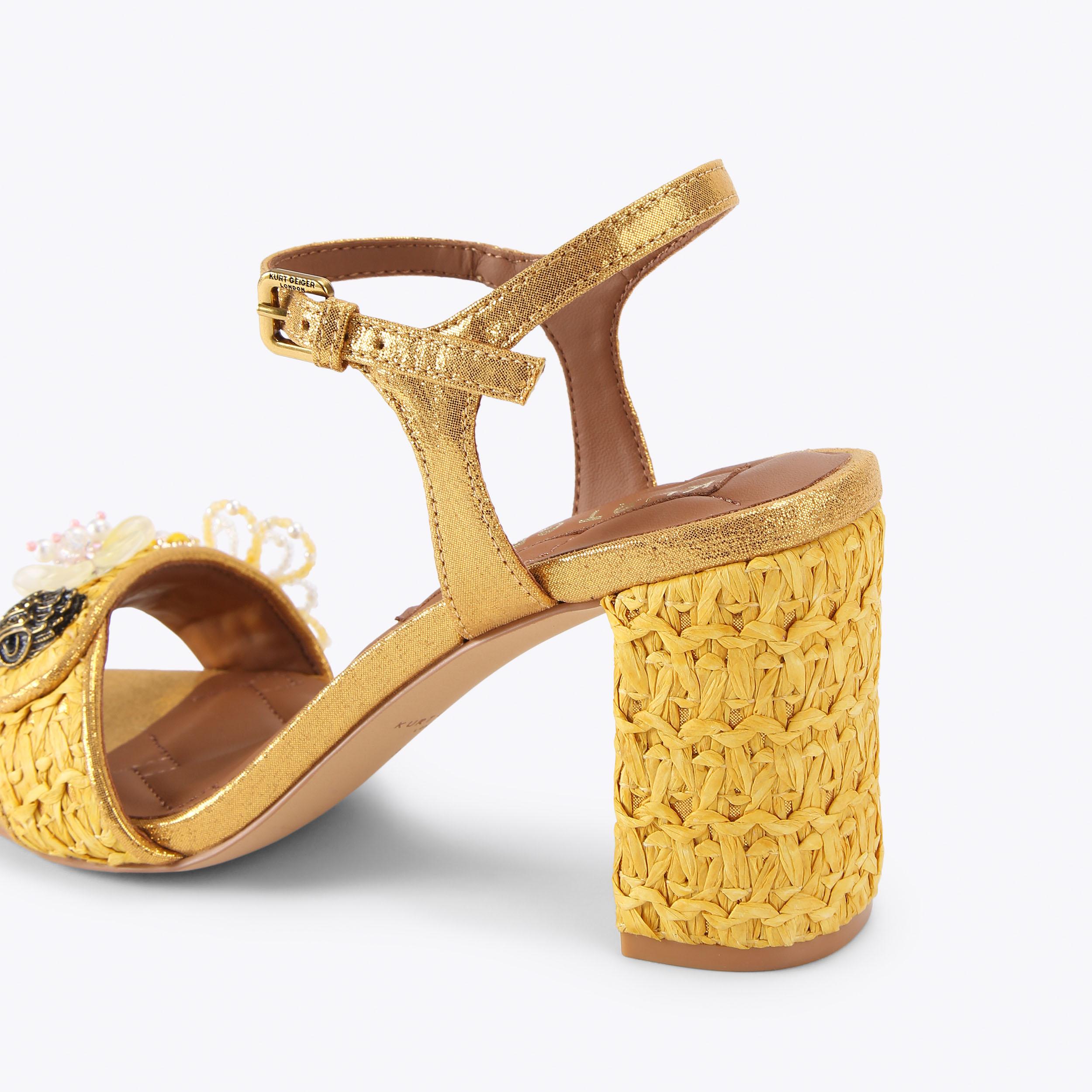 Kurt Geiger London Kensington Langley Raffia Heel - Yellow - view 4