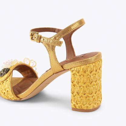 Kurt Geiger London Kensington Langley Raffia Heel - Yellow - view 4
