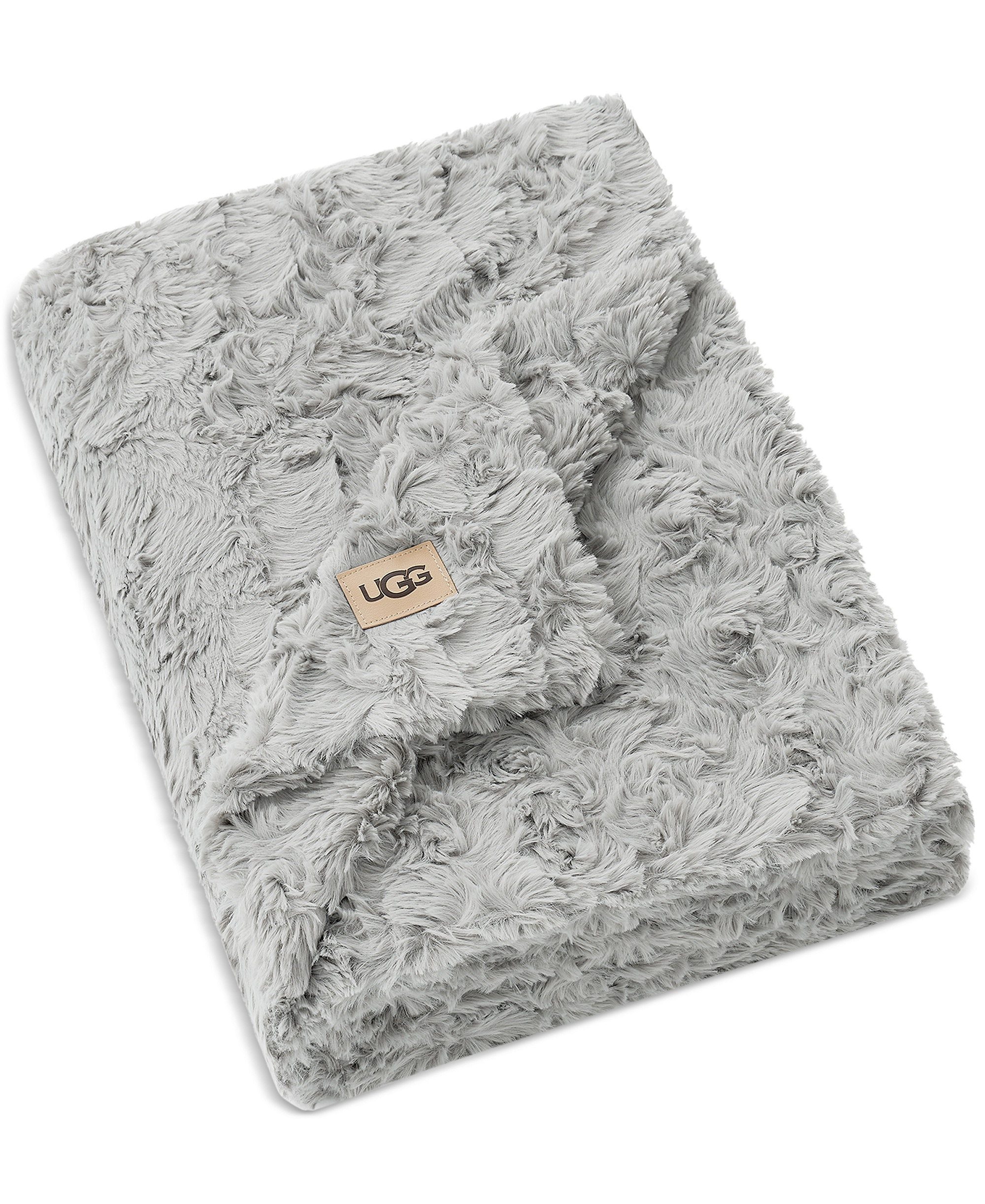 UGG® Adalee Faux Fur Throw, 50" x 70" - Seal Grey