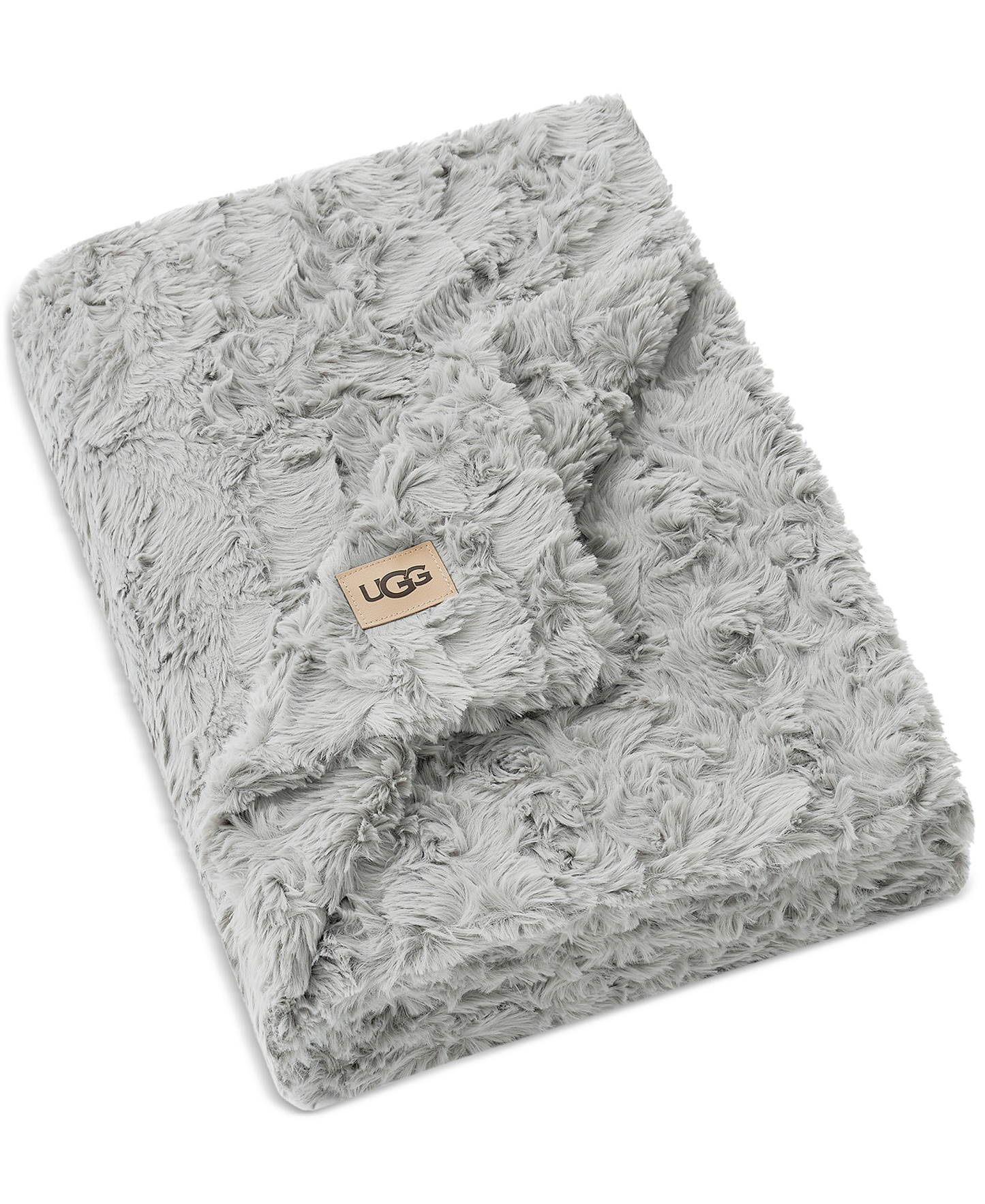 UGG® Adalee Faux Fur Throw, 50" x 70" - Seal Grey