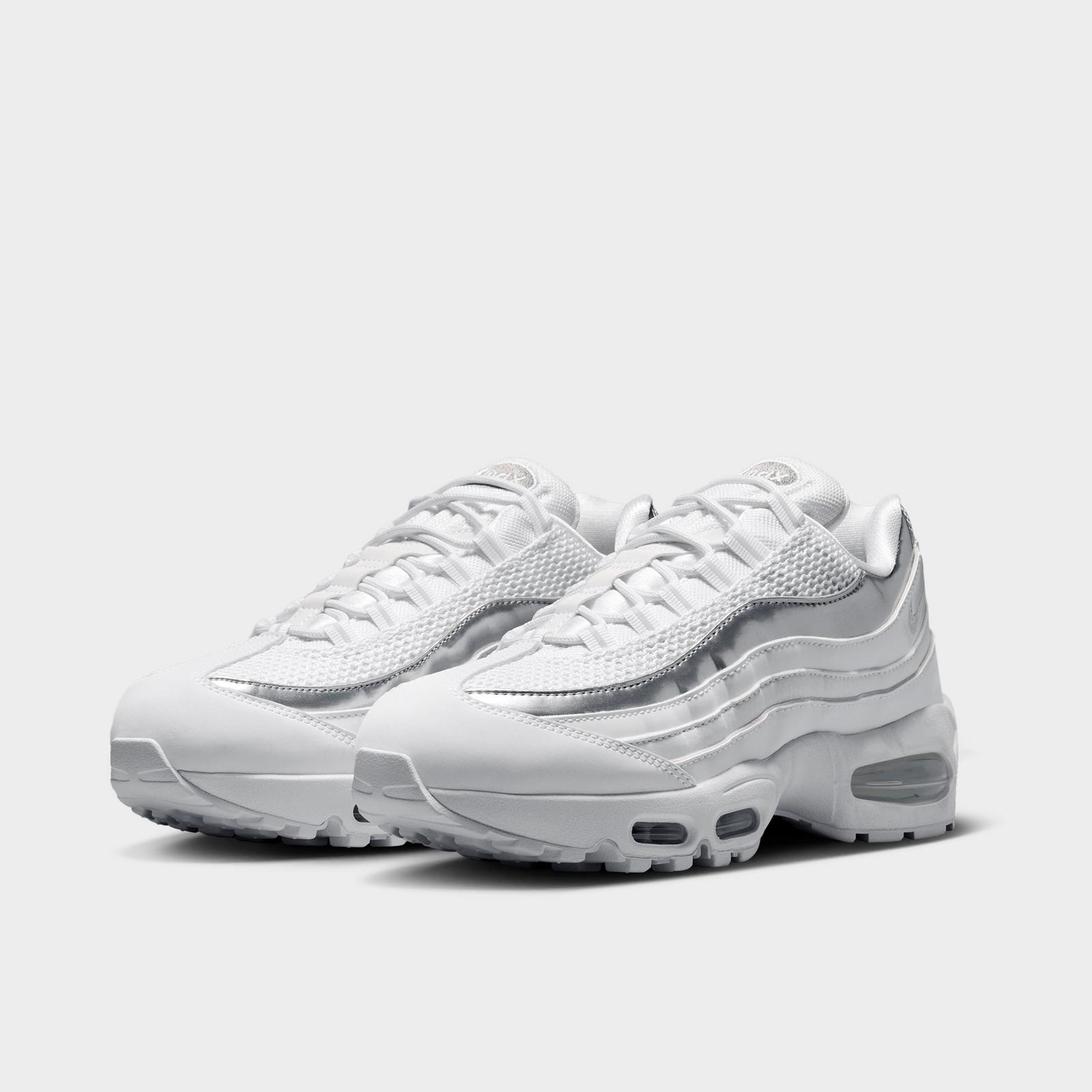 Women's Nike Air Max 95 Big Bubble Casual Shoes - White/Light Charcoal/Metallic Silver/Pure Platinum
