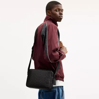 Colton Crossbody Bag 25 In Signature Canvas - Matte Black/Black Signature - view 2